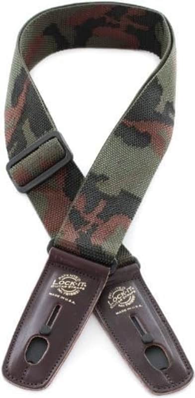 Lock-It Straps Professional Gig Series LIS 008 P2-CAMO/BRN Poly Electric Guitar Strap, Camo image 1