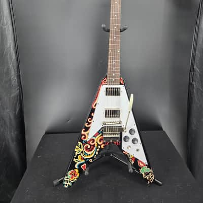 Epiphone Jimi Hendrix "Love Drops" Flying V (Incl. Hard Case)Ebony image 2