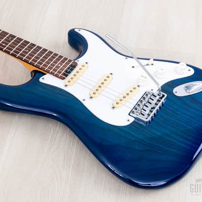 1992 Levinson Blade Texas Blue S-Style Guitar SSS Clear Blue, Japan image 10