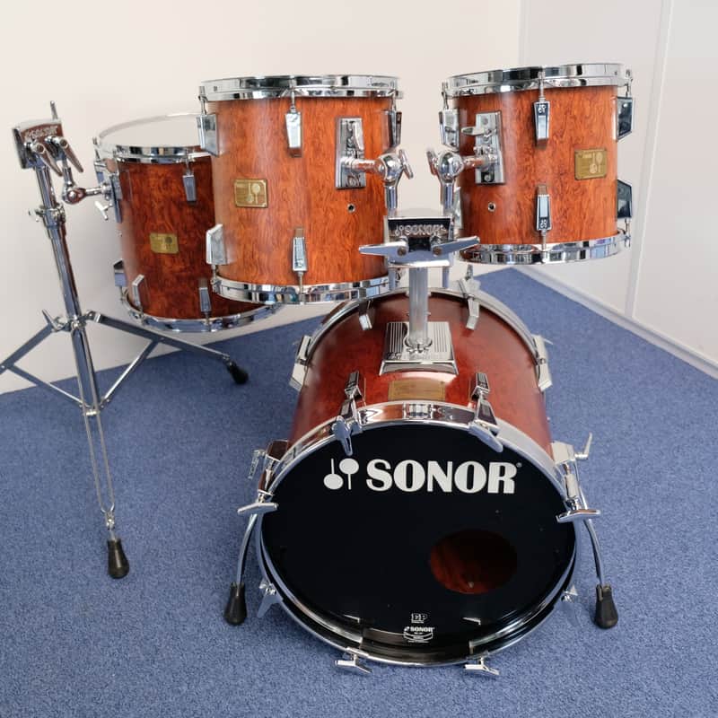 Sonor Signature Horst Link 18" - 10" - 12" - 14" Heavy Shells Bubinga drumkit from 1980's image 1