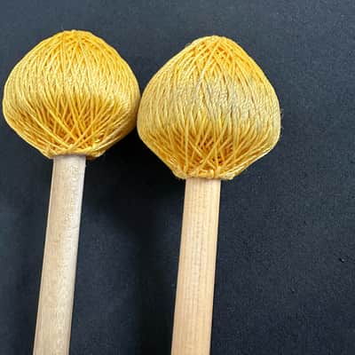 Mike Balter 121B Extra Hard Mallets, Birch, Yellow Polyester - VERY GOOD, 1 Shaft Replaced image 4
