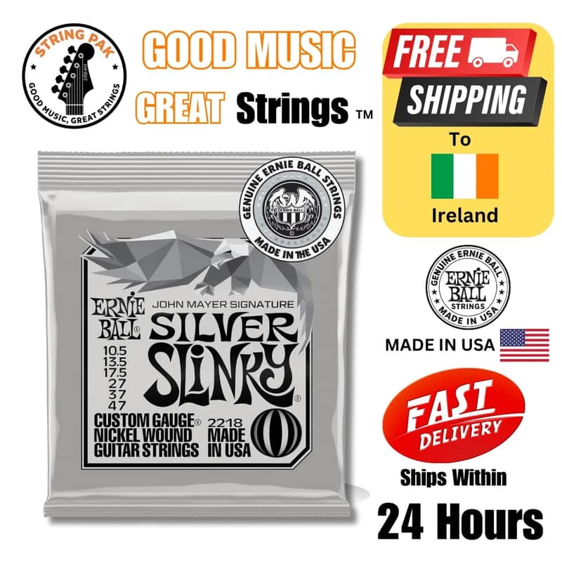 Ernie Ball John Mayer Slinky Electric Guitar Strings 10.5-47+ 2 FREE Strap Locks 2025 image 1