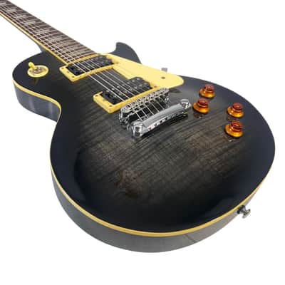 2000 Epiphone 7-String Les Paul - Transparent Black image 6