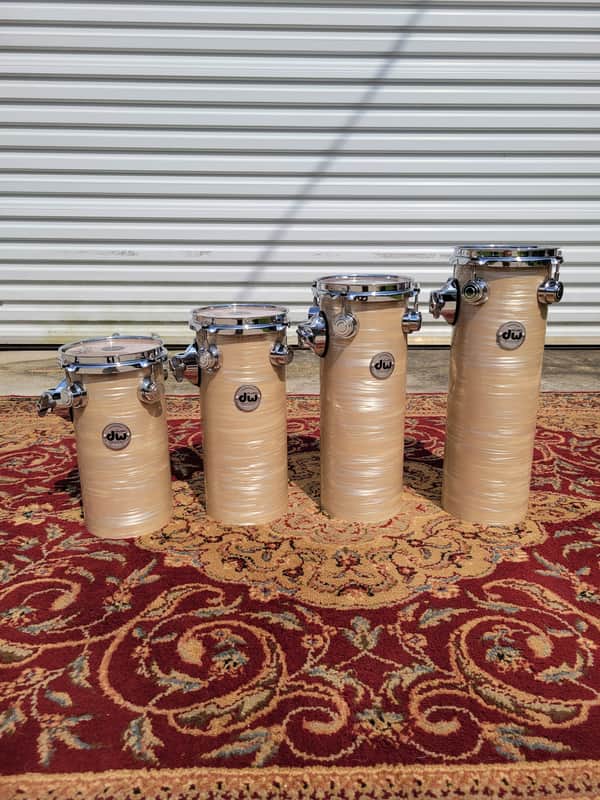 DW Collector's Series Maple Standard Rata Toms 4pc - 12x6, 14x6, 16x6, 18x6 - Creme Oyster (C013-11) image 1