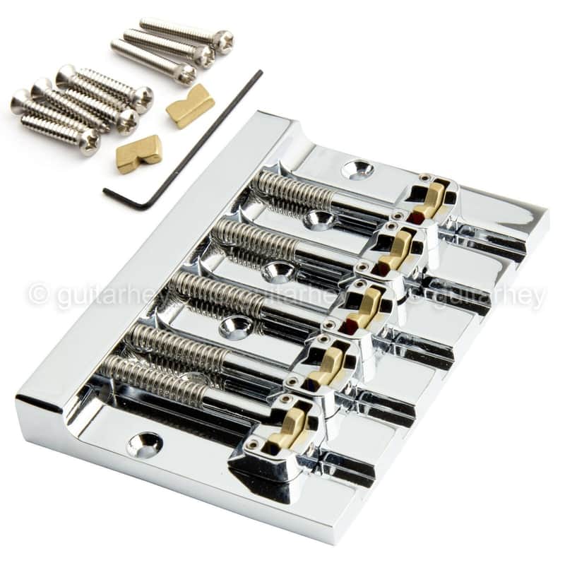 NEW Hipshot 5K501C Kickass 5 STRING Bass BRIDGE Retrofits Badass V Bass - CHROME image 1