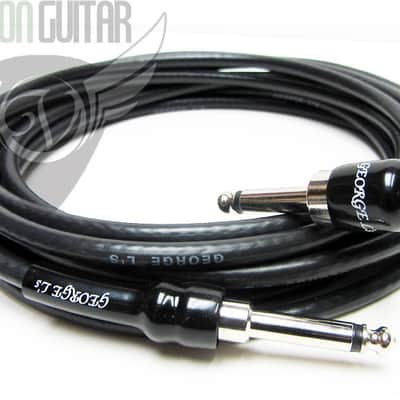 20' George L's .225 Guitar Bass Cable Black w/Right Angle Plug image 1