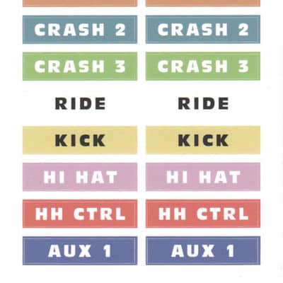 1 SET of Roland V-Drum Cable Snake Stickers - Laminated Decal TD Label Pair Pack