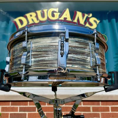 1960s Ludwig 5x14 Pioneer Snare Drum Oyster Blue Pearl image 3