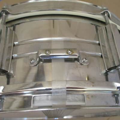 Tempro Vintage 14 X 5 Snare Drum, 8 Lugs, Brilliant Chrome, Muffler, Made In Japan, All Original! image 6
