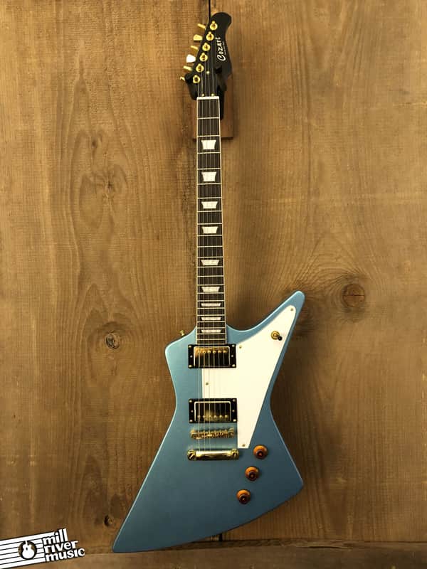 Cozart Explorer-Style Electric Guitar Metallic Pelham Blue w/ | Reverb