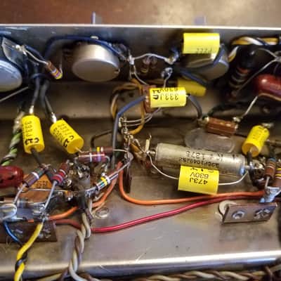 Sherwood Original S1000 Integrated hifi 6L6 mono tube amp Rare 1950s - cream gold speckled black image 24