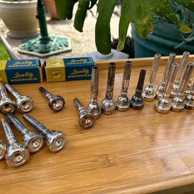 Trumpet mouthpieces Conn 7C and other makers 1970's - silver x 18 pcs image 1
