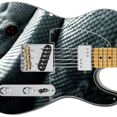 Sticka Steves Guitar Skin Axe Wrap Re-skin Vinyl Decal DIY White Snake Python 755 image 4