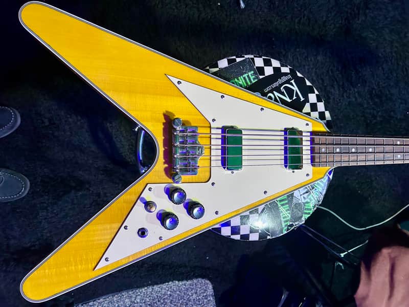 Eastwood Flying V Bass Gorillaz sig 2000's - Natural | Reverb