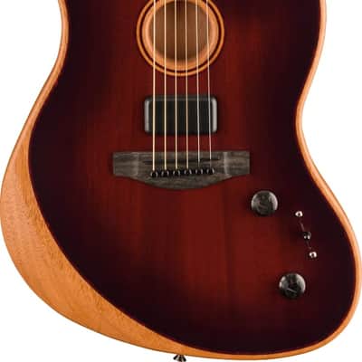 Fender American Acoustasonic Jazzmaster Acoustic Electric Guitar. All-Mahogany, Ebony Fingerboard, Bourbon Burst image 1