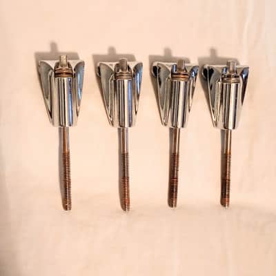 UNMARKED BASS DRUM CLAWS WITH 3.5" RODS  - CHROME - FREE SHIP TO C-USA! image 4