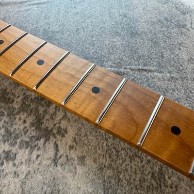 BMC Guitar 5AAAAA FLAME MAPLE Neck Strat® Stratocaster® 22 Fret Roasted With Maple Fingerboard Nitro Lacquer 9.5 Radius STFMM5A #1 image 3