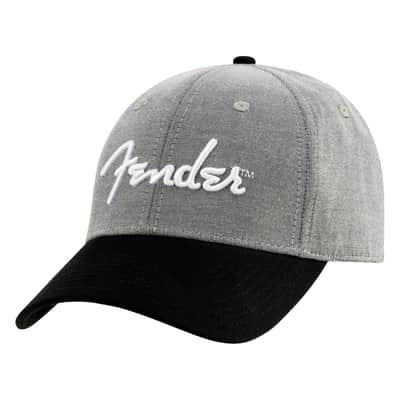 Fender Hipster Dad Hat Gray and Black One Size Fits Most 9190121000 image 1