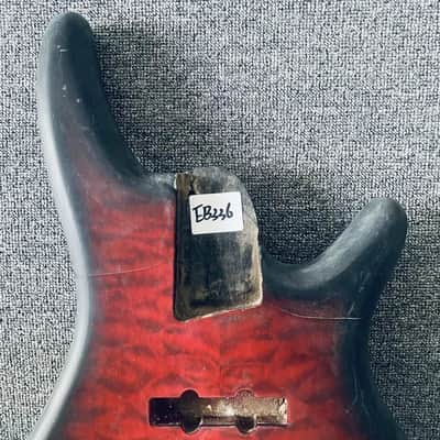Quilted Maple Top Red Burst 4 String Basswood Bass Body image 5