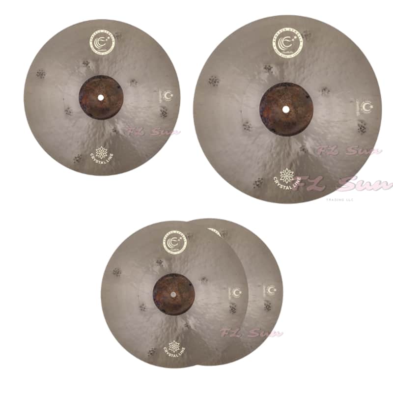 Ephesus Cymbals Crystal Line Series 3pc 16" Crash / 20" Ride / 14" Hi-Hat Cymbal Set image 1