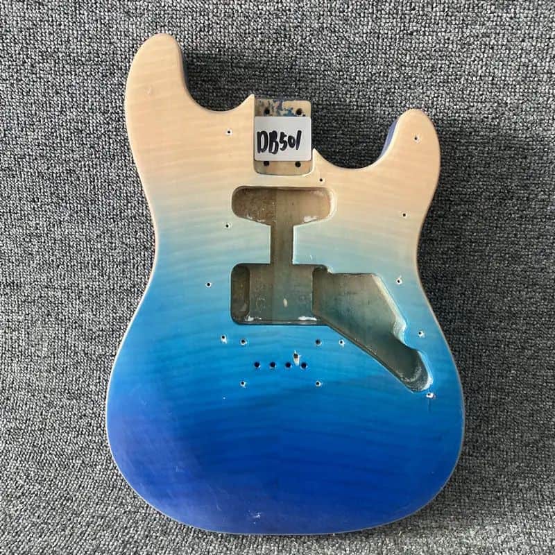 Blue Burst 4 String Mini Guitar Basswood Body with Tiger Maple Top image 1