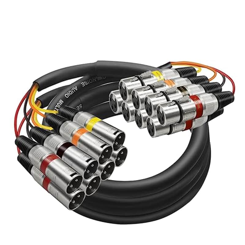 XLR Snake Cables 3ft 2 Pack 4-Channel Microphone Patch Cable Pro Audio Snake Cables XLR Male to Female Recording Color Coded Cables image 1