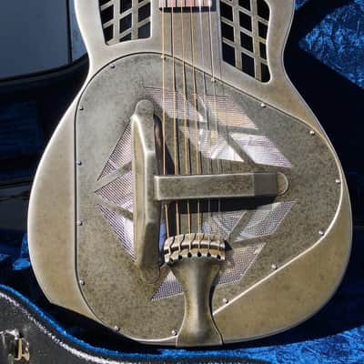National Reso-Phonic T-14 Cutaway Tricone Weathered Steel 14 Fret 2023 image 7