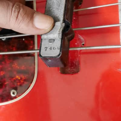 1969 Fender Precision Bass PJ Specs Fiesta Red Refin w/ OHSC Cheney England image 18