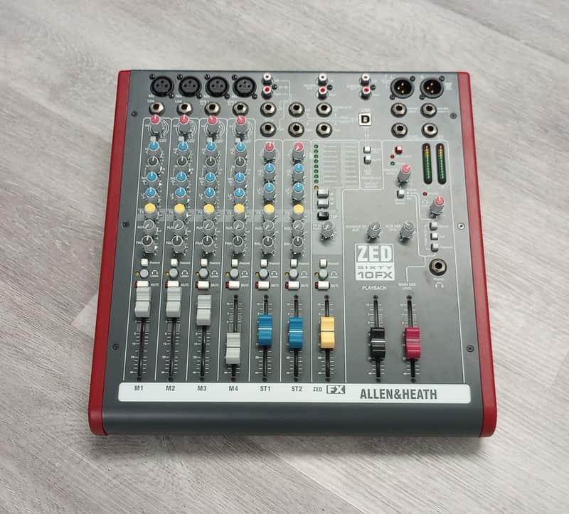 Allen & Heath ZED-60-10FX 10-Channel Mixer with 60mm Faders + Effects [2012 - Present - Black/Red] image 1