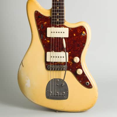 Fender Jazzmaster Solid Body Electric Guitar (1960), ser. #58205, original white Tolex hard shell case. image 3