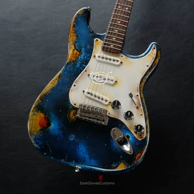 Fender Stratocaster Midnight Blue Pelham Dark Blue Heavy Relic Aged by East Gloves Customs image 1