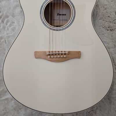Ibanez AAM370M2E Advanced Auditorium Acoustic Electric Guitar, Antique White Ice image 3