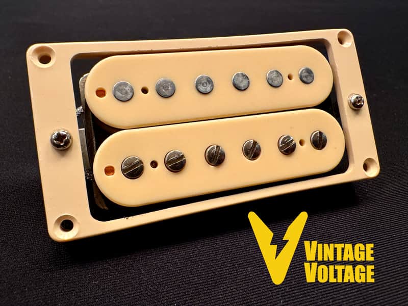 NOS Vintage Gibson Tim Shaw Humbucker Patent Number – Kalamazoo Era Double Cream – 8.87K Hot PAF Pickup image 1