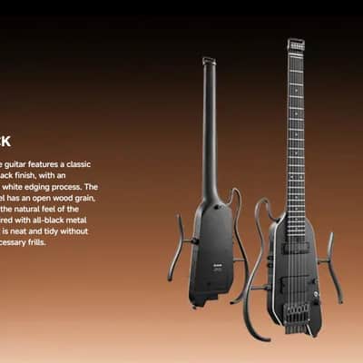 Donner Hush X PRO Headless Ultra Light rechargeable electronic Guitar with effects system BLACK image 2