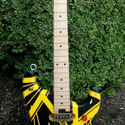 EVH STRIPE SERIES BLACK & YELLOW FRANKENSTRAT MODIFICATION * TESI SWITCH * GERMANY FLOYD ROSE =VH= image 5