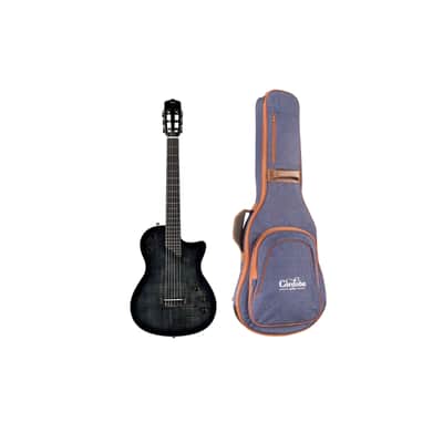Cordoba Stage Nylon 6-String Electric Guitar with Gig Bag (Black Burst) image 1