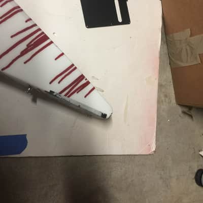 Jackson Custom Shop Star "Chris Holmes WASP" Tribute 2000's ? Blood Spatter On White / Matching Head image 5