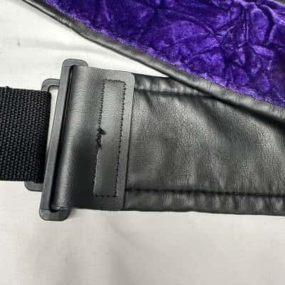 LM 3" Crushed Velvet PURPLE nylon GUITAR strap NEW - SOFT COMFORTABLE image 4