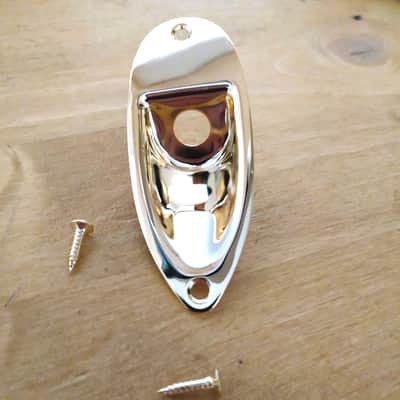Stratocaster Gold Jack Plate + 2 screws image 1