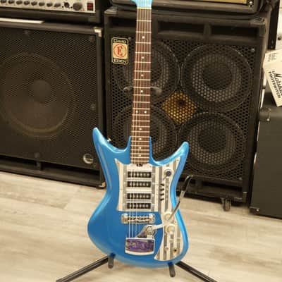 Teisco Del Rey Shark Fin Blue w/ Soft Case image 8