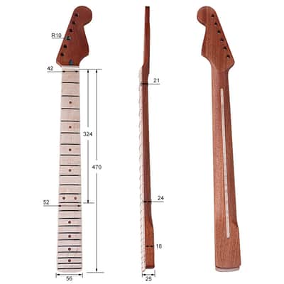 Mahogany Strat Guitar Neck With Maple Fingerboard,22Frets image 9