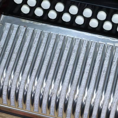 Hohner Erica 2-Row 8-Bass 21-Treble Button C-F Red Diatonic Accordion - Germany image 14