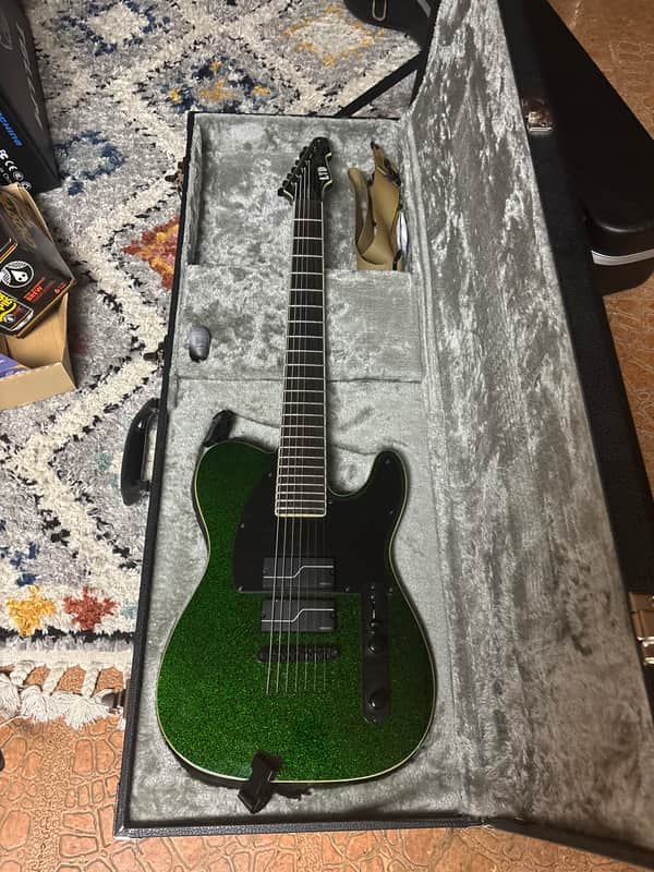 ESP LTD SCT-607B Stephen Carpenter Signature 2019 - Present - Green Sparkle image 1