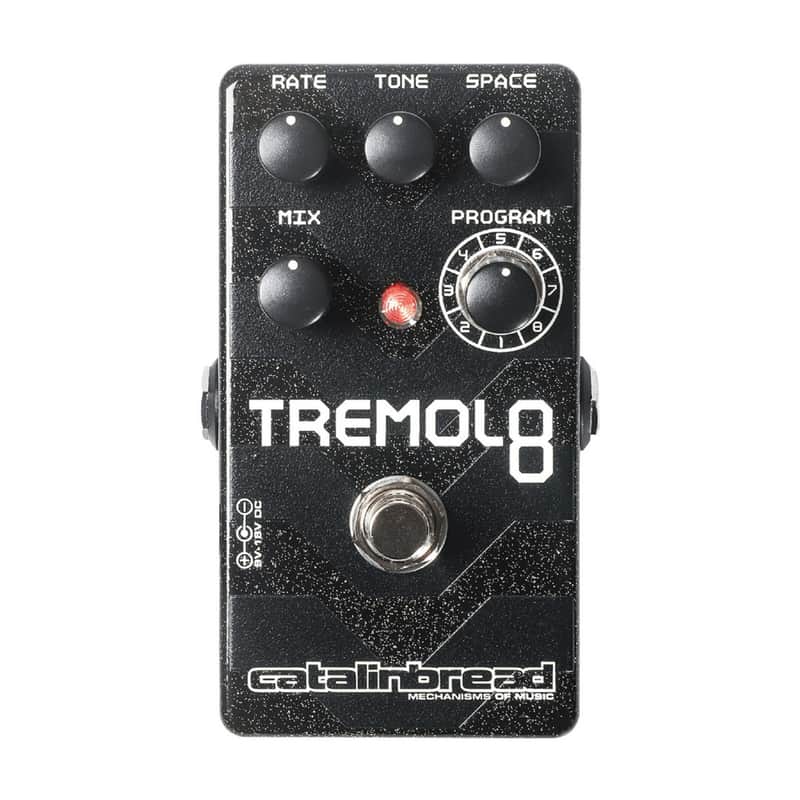 Catalinbread Tremolo 8 Guitar Effects Pedal with 9V DC Center Negative Power Supply, Adjustable Gain Trimmer, and Buffer Switch (Black) image 1