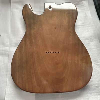 Grey Mahogany Telecaster Tele Style Guitar Body with Flame Maple Veneer image 4