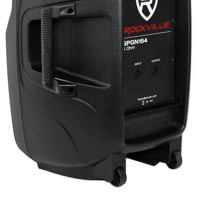 2) Rockville SPGN154 15" 1600w DJ/Pro PA Speakers+Gemini Amplifier+Stands+Cables image 6