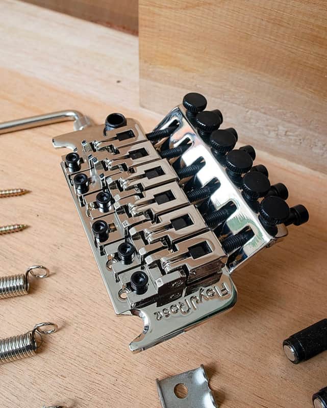 Floyd Rose FRT 1000 Original Style 6 String Tremolo Bridge System Set Chrome with Locking nut image 1