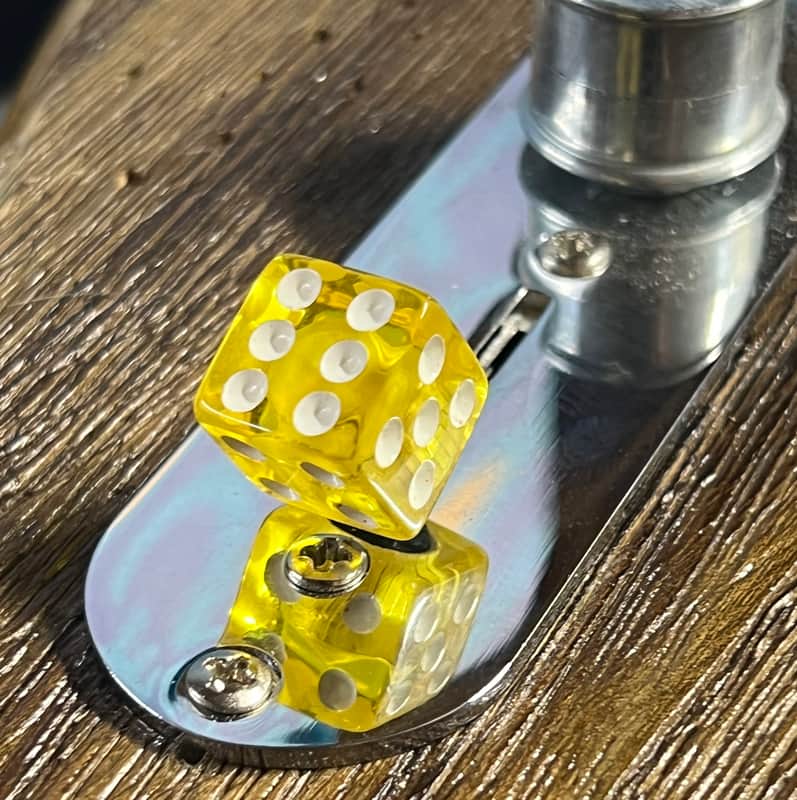 Kinnatone Yellow Dice Switch Tip for blade style switch Strat or Tele 3 way 5 way image 1