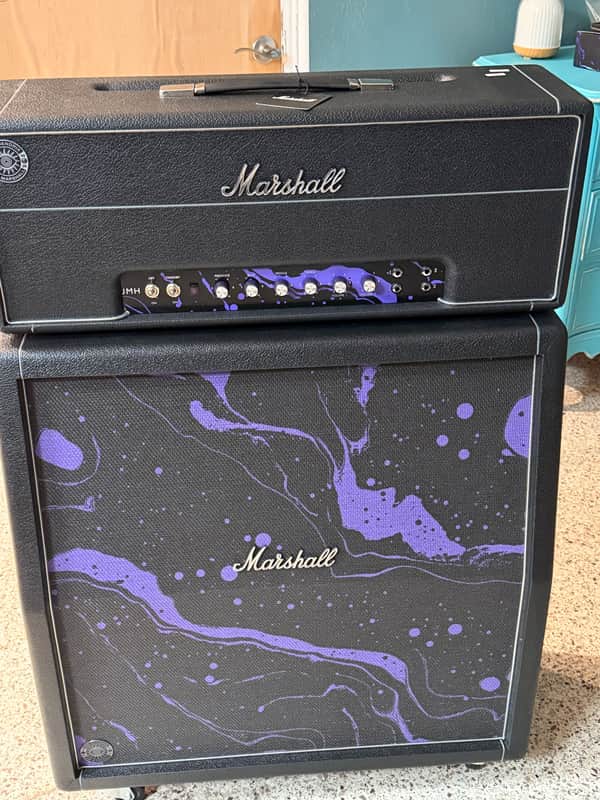Marshall x Hendrix 60th Anniversary Half-Stack Bundle With JMH-1 Fuzz Face Pedal - Cosmic Black & Purple Swirl image 1