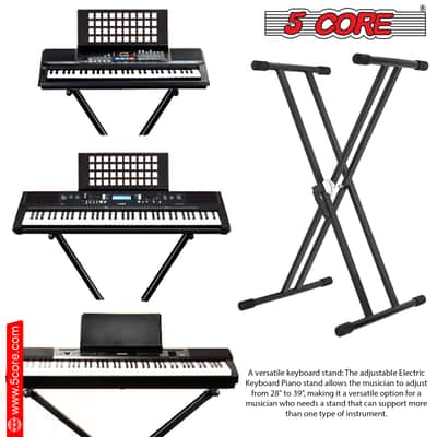 5 Core Keyboard Stand Dual X Shape Gear Adjustable Foldable Portable Key Board DJ Controller Stands image 5